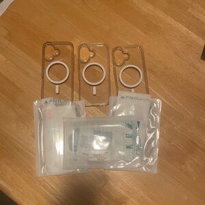 3 Clear Phone Case and 3 screen protectors (brand new)